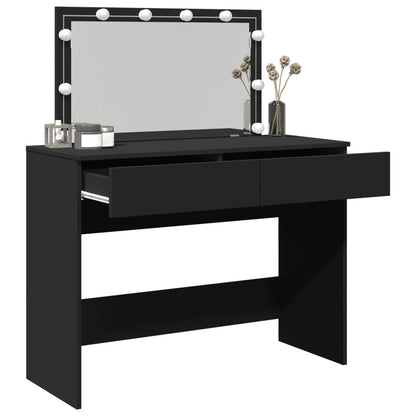 Dressing Table with LED Black 100x40x120 cm