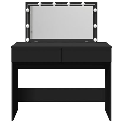 Dressing Table with LED Black 100x40x120 cm