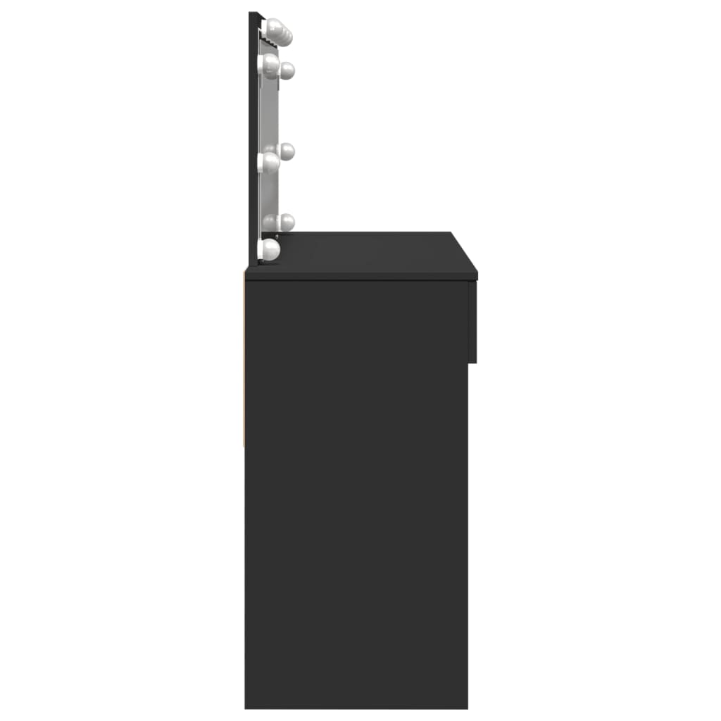 Dressing Table with LED Black 100x40x120 cm