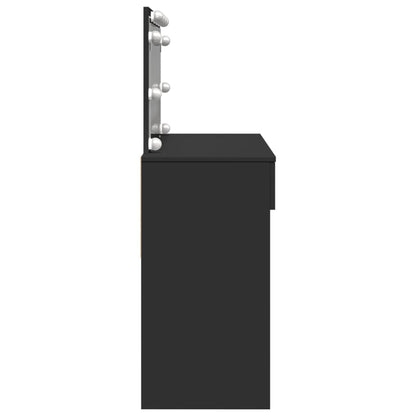 Dressing Table with LED Black 100x40x120 cm