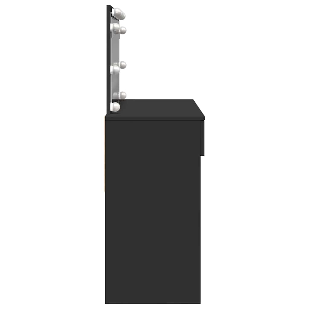 Dressing Table with LED Black 100x40x120 cm