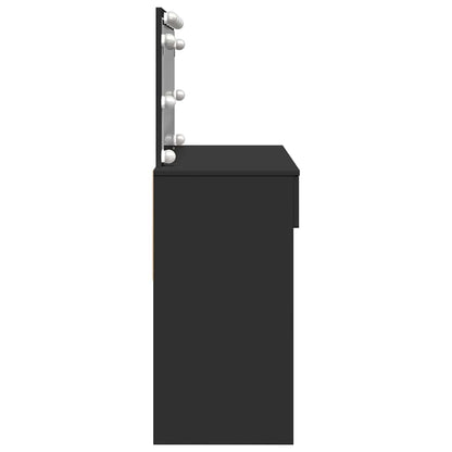 Dressing Table with LED Black 100x40x120 cm