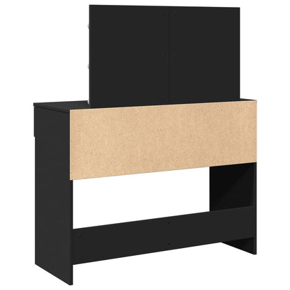 Dressing Table with LED Black 100x40x120 cm