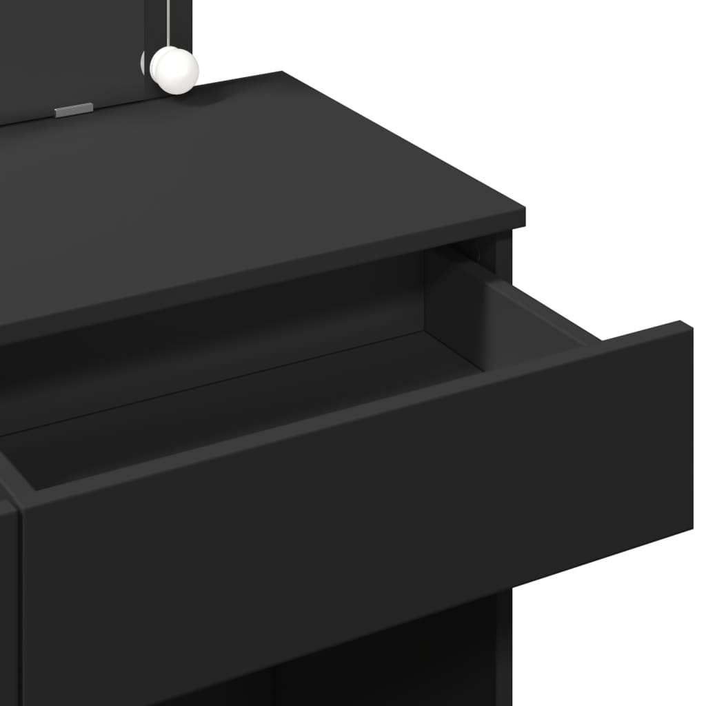 Dressing Table with LED Black 100x40x120 cm
