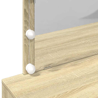 Dressing Table with LED Sonoma Oak 100x40x120 cm
