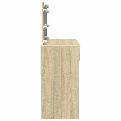 Dressing Table with LED Sonoma Oak 100x40x120 cm