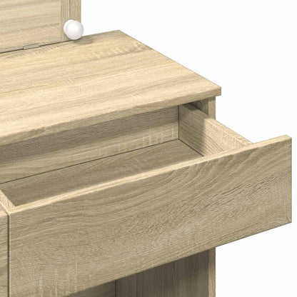 Dressing Table with LED Sonoma Oak 100x40x120 cm