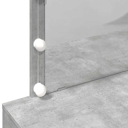 Dressing Table with LED Concrete Grey 100x40x120 cm