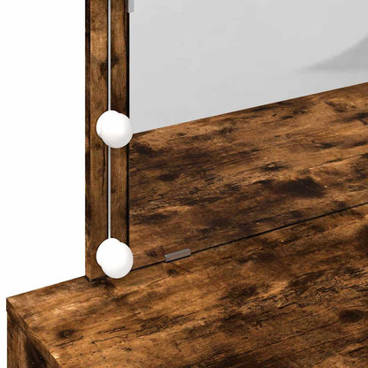 Dressing Table with LED Smoked Oak 100x40x120 cm