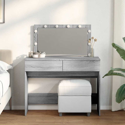 Dressing Table with LED Grey Sonoma 100x40x120 cm