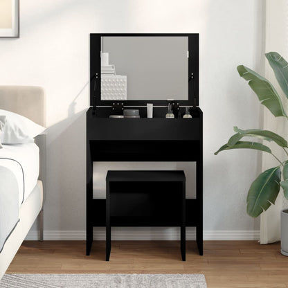 Dressing Table and Stool Black 60x40x113,5 cm