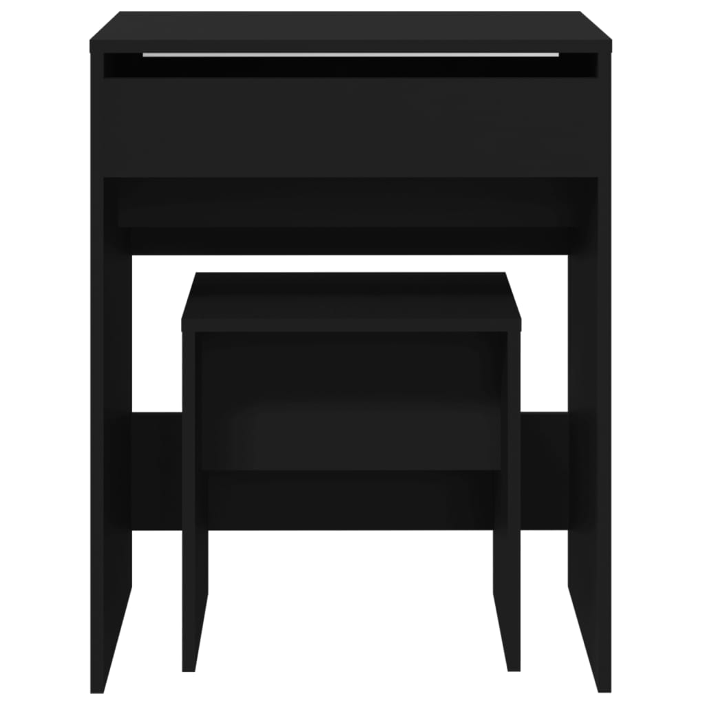 Dressing Table and Stool Black 60x40x113,5 cm