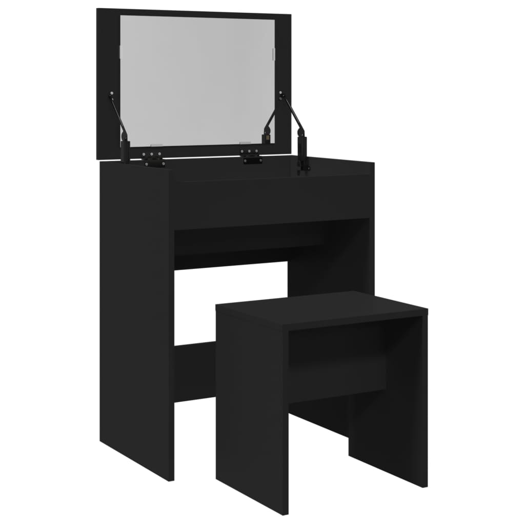 Dressing Table and Stool Black 60x40x113,5 cm