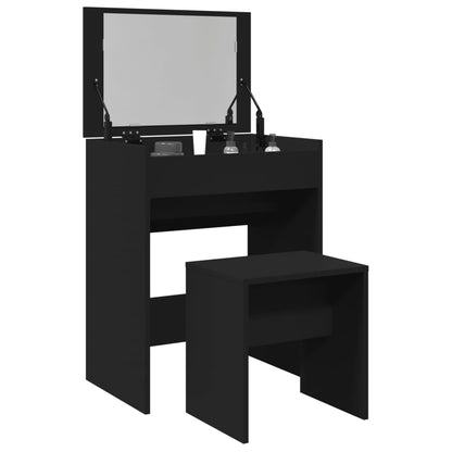 Dressing Table and Stool Black 60x40x113,5 cm