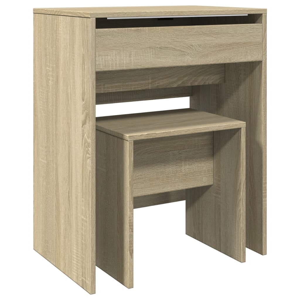 Dressing Table and Stool Sonoma Oak 60x40x113,5 cm