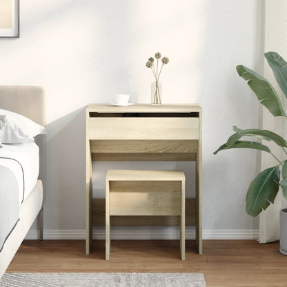 Dressing Table and Stool Sonoma Oak 60x40x113,5 cm