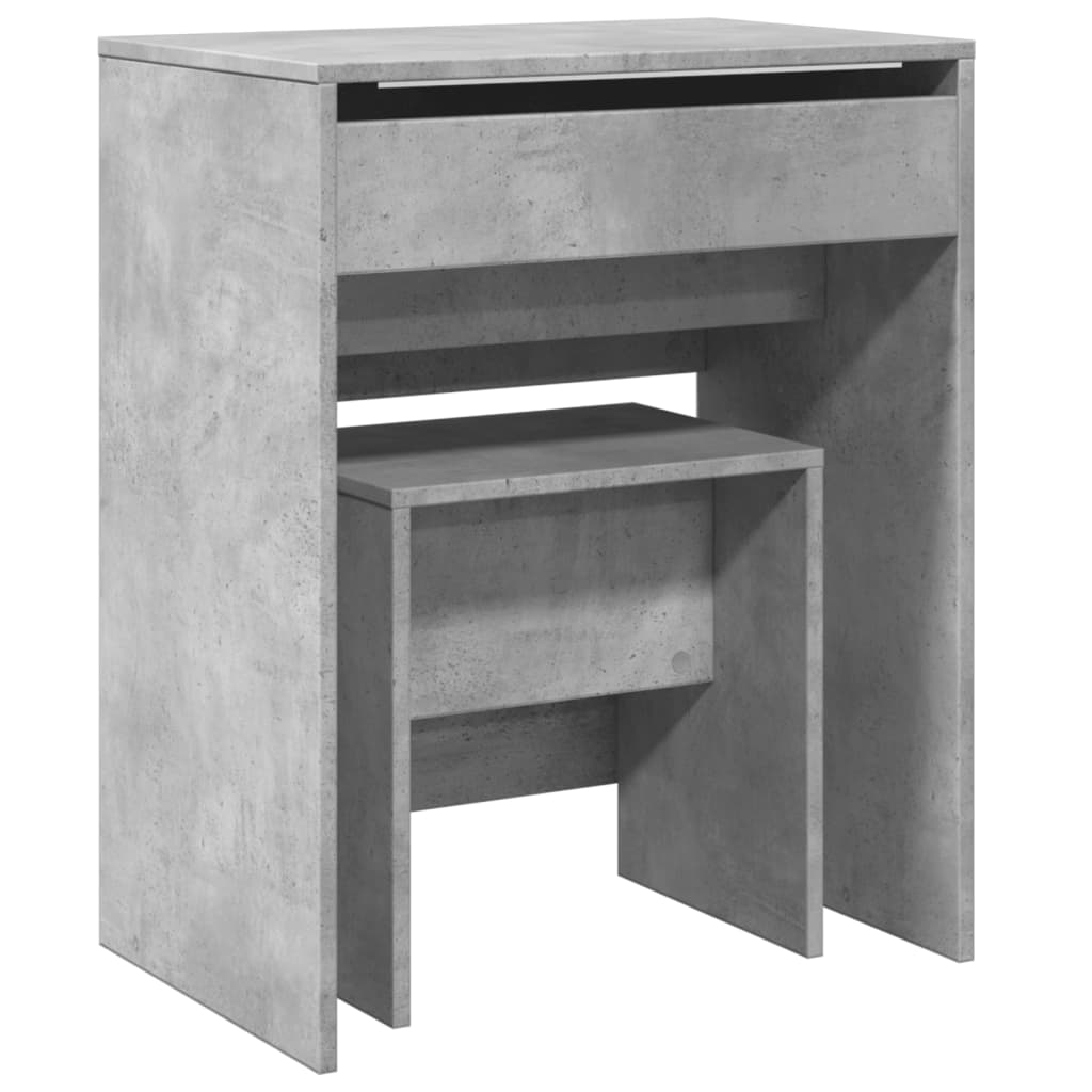 Dressing Table and Stool Concrete Grey 60x40x113.5 cm