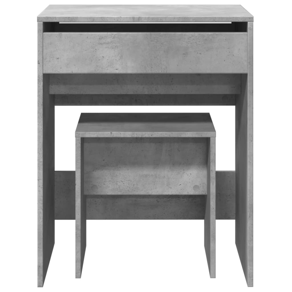 Dressing Table and Stool Concrete Grey 60x40x113.5 cm