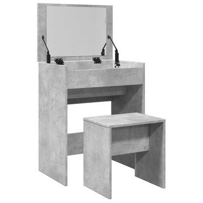 Dressing Table and Stool Concrete Grey 60x40x113,5 cm