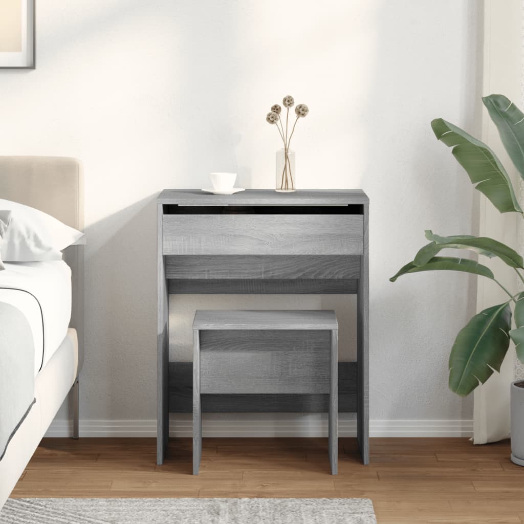 Dressing Table and Stool Grey Sonoma 60x40x113,5 cm