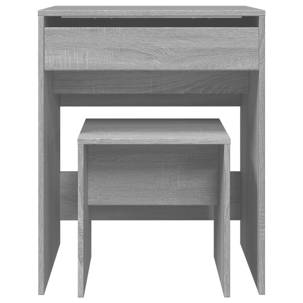 Dressing Table and Stool Grey Sonoma 60x40x113.5 cm