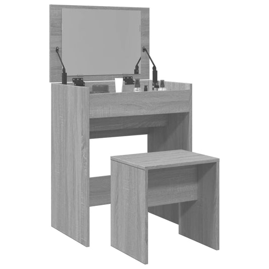 Dressing Table and Stool Grey Sonoma 60x40x113,5 cm