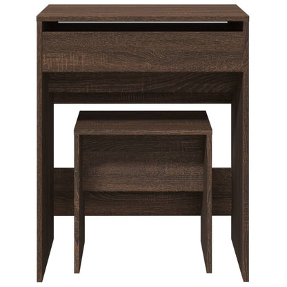 Dressing Table and Stool Brown Oak 60x40x113.5 cm