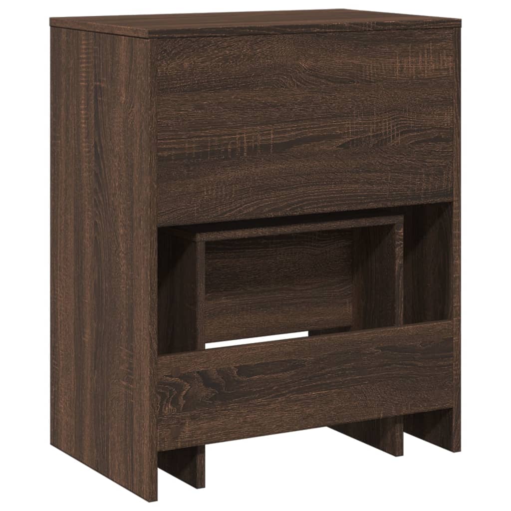 Dressing Table and Stool Brown Oak 60x40x113.5 cm
