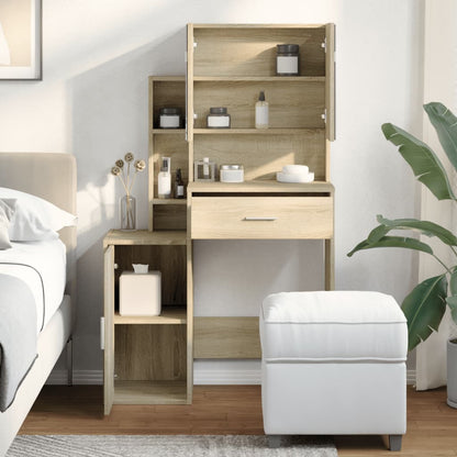 Dressing Table with Cabinet Sonoma Oak 80x35x132 cm