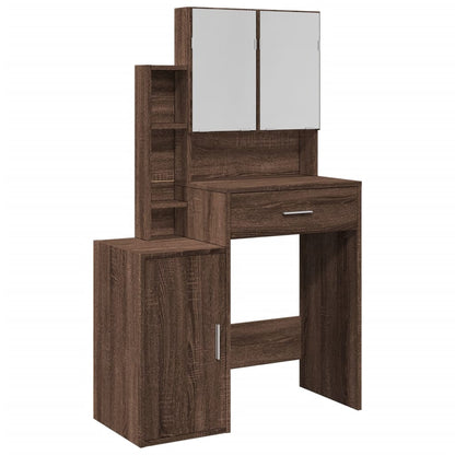 Dressing Table with Cabinet Brown Oak 80x35x132 cm