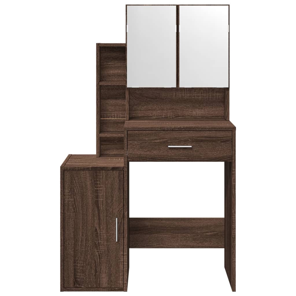 Dressing Table with Cabinet Brown Oak 80x35x132 cm