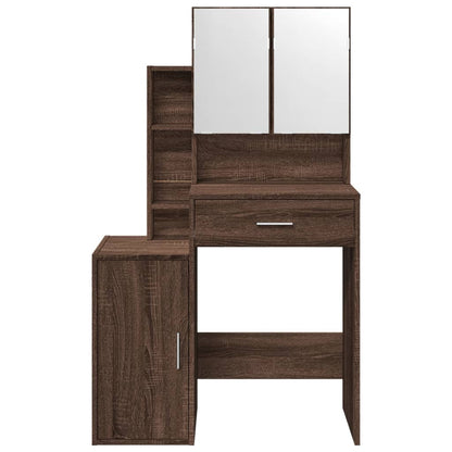 Dressing Table with Cabinet Brown Oak 80x35x132 cm