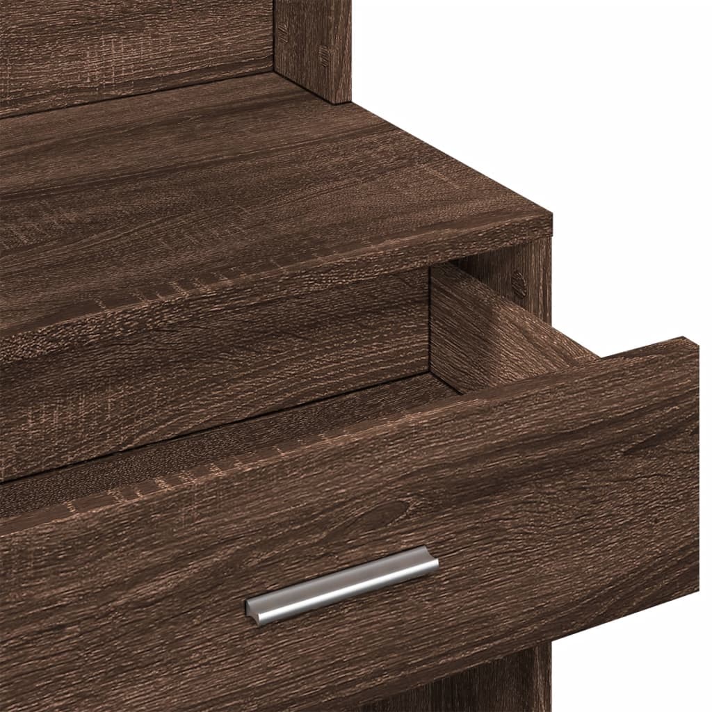 Dressing Table with Cabinet Brown Oak 80x35x132 cm
