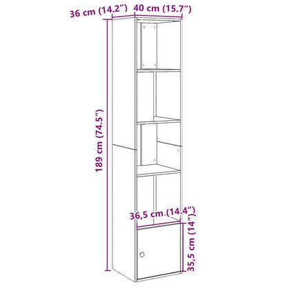 Bookcase Concrete Grey 40x36x189 cm Engineered Wood