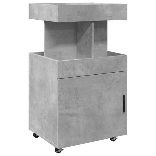 Bar Cart Concrete Grey 50x41x89 cm Engineered Wood