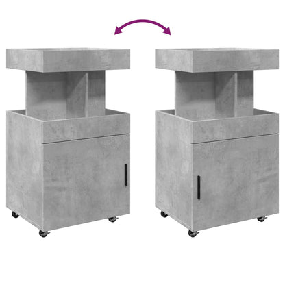 Bar Cart Concrete Grey 50x41x89 cm Engineered Wood