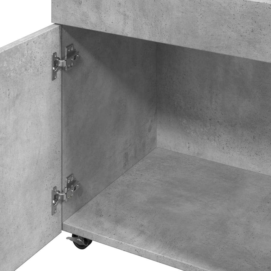 Bar Cart Concrete Grey 50x41x89 cm Engineered Wood