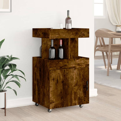 Bar Cart Smoked Oak 50x41x89 cm Engineered Wood