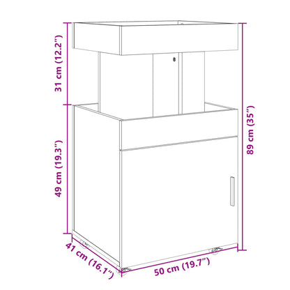 Bar Cart Smoked Oak 50x41x89 cm Engineered Wood
