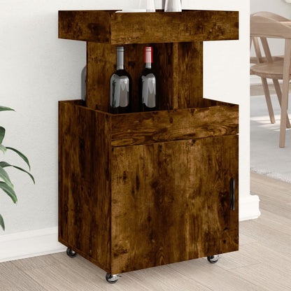 Bar Cart Smoked Oak 50x41x89 cm Engineered Wood