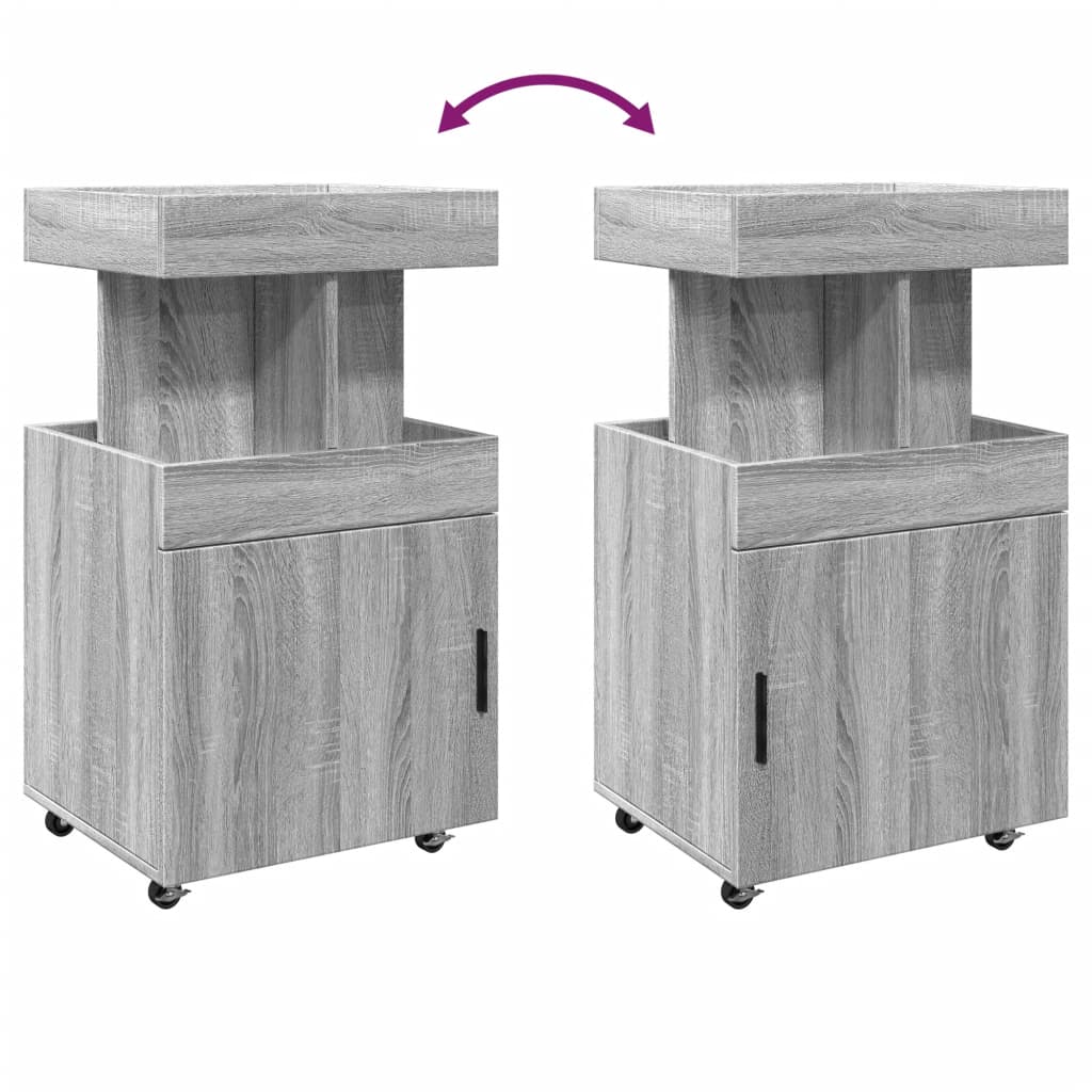 Bar Cart Grey Sonoma 50x41x89 cm Engineered Wood