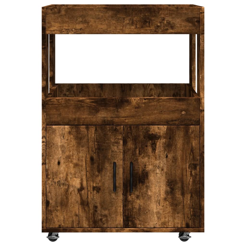 Bar Cart Smoked Oak 60x39,5x89 cm Engineered Wood