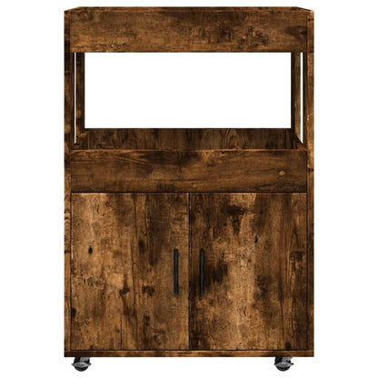 Bar Cart Smoked Oak 60x39,5x89 cm Engineered Wood