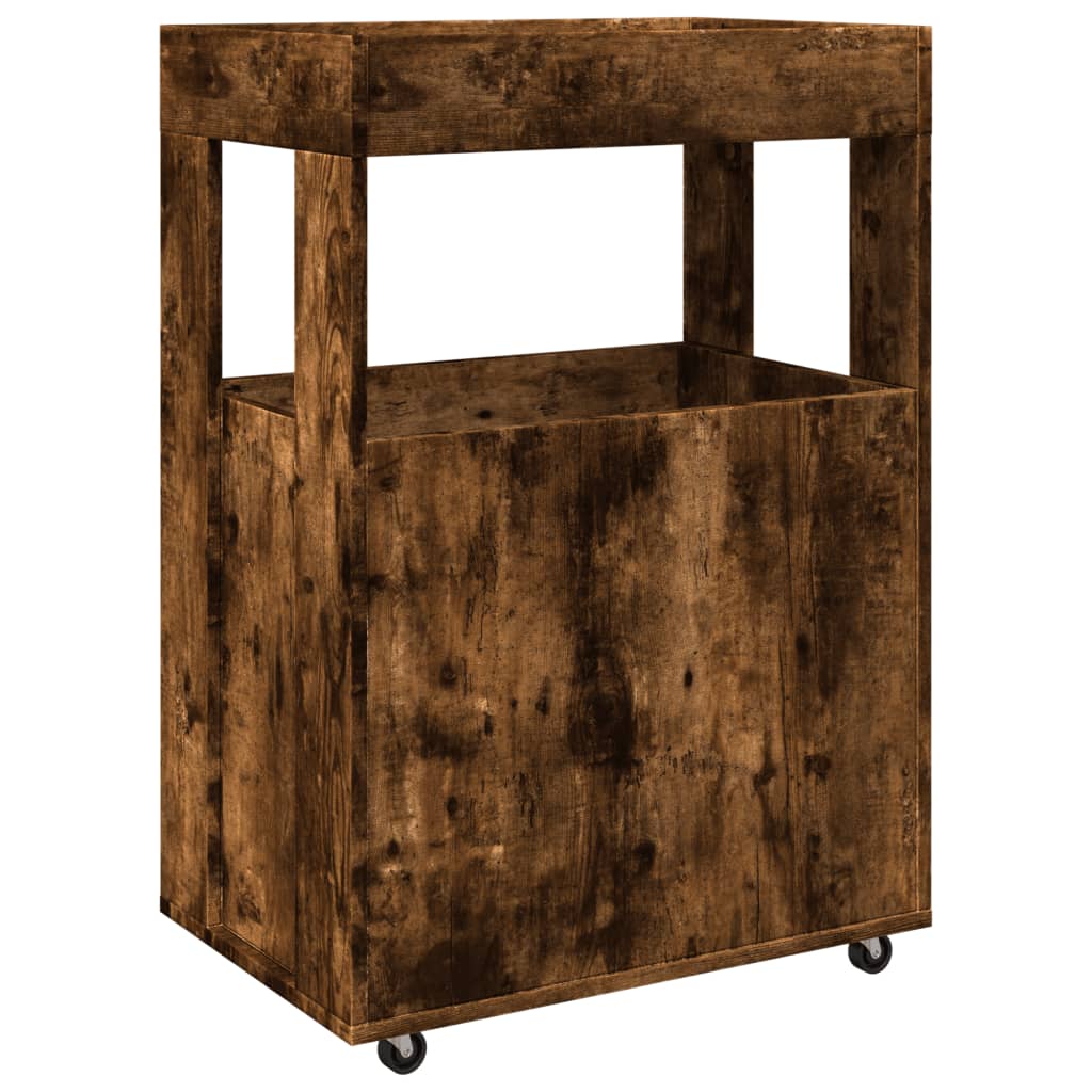 Bar Cart Smoked Oak 60x39,5x89 cm Engineered Wood