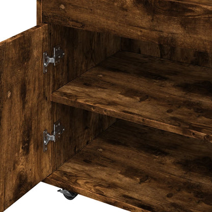 Bar Cart Smoked Oak 60x39,5x89 cm Engineered Wood