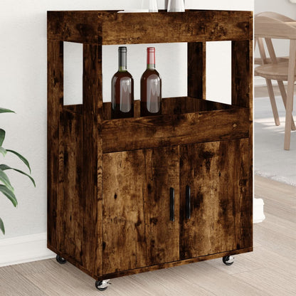 Bar Cart Smoked Oak 60x39,5x89 cm Engineered Wood