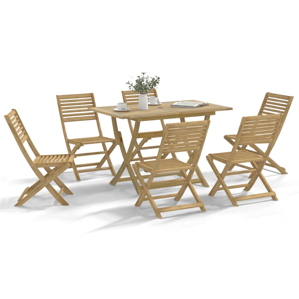 7 Piece Garden Dining Set Solid Wood Acacia