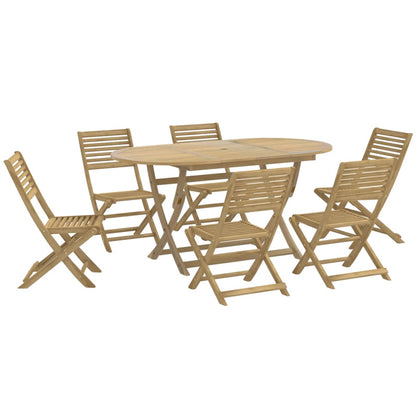 7 Piece Garden Dining Set Solid Wood Acacia