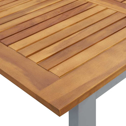 Garden Dining Set 7 pcs Grey Solid Acacia Wood