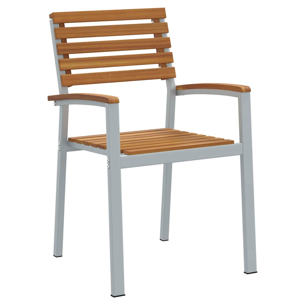 Garden Dining Set 7 pcs Grey Solid Acacia Wood